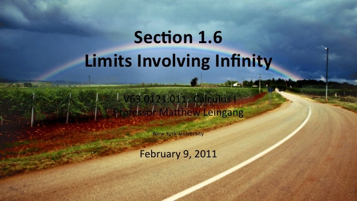 Lesson 6: Limits Involving Infinity (slides)