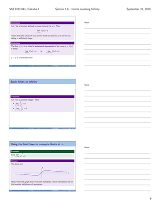 Lesson 6: Limits Involving Infinity (Section 41 handout) | PDF
