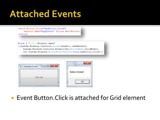 Event Button.Click is attached for Grid element
 