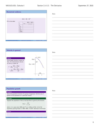 Lesson 7: The Derivative (Section 21 handout) | PDF