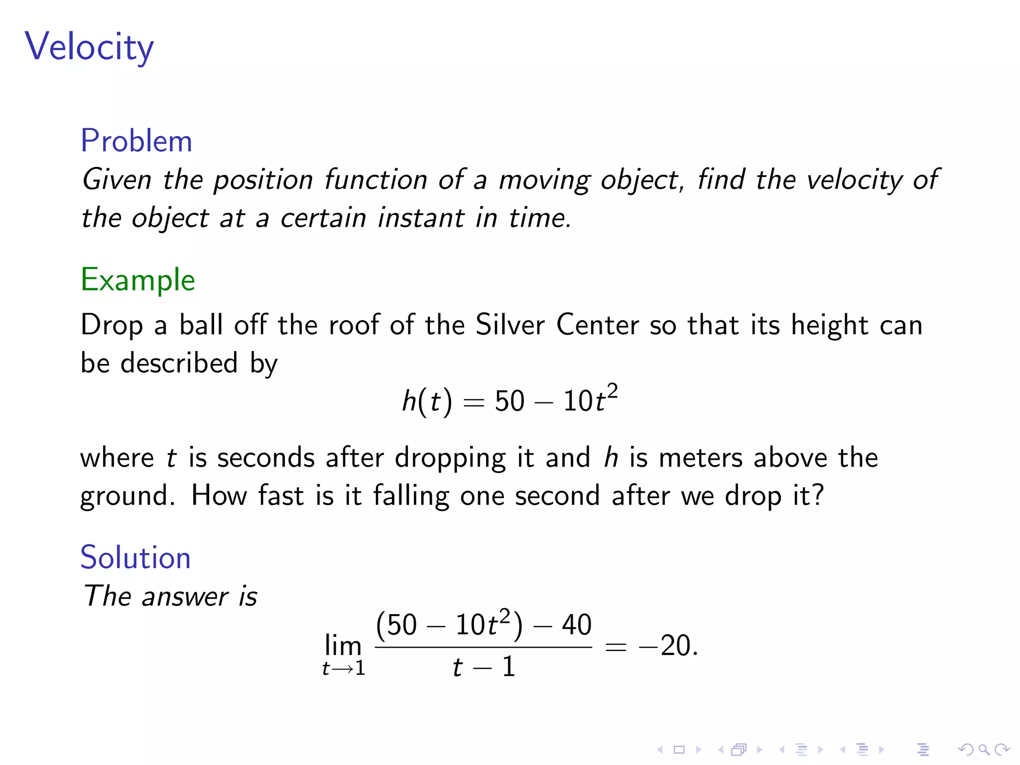 Lesson 7-8: Derivatives and Rates of Change, The Derivative as a function