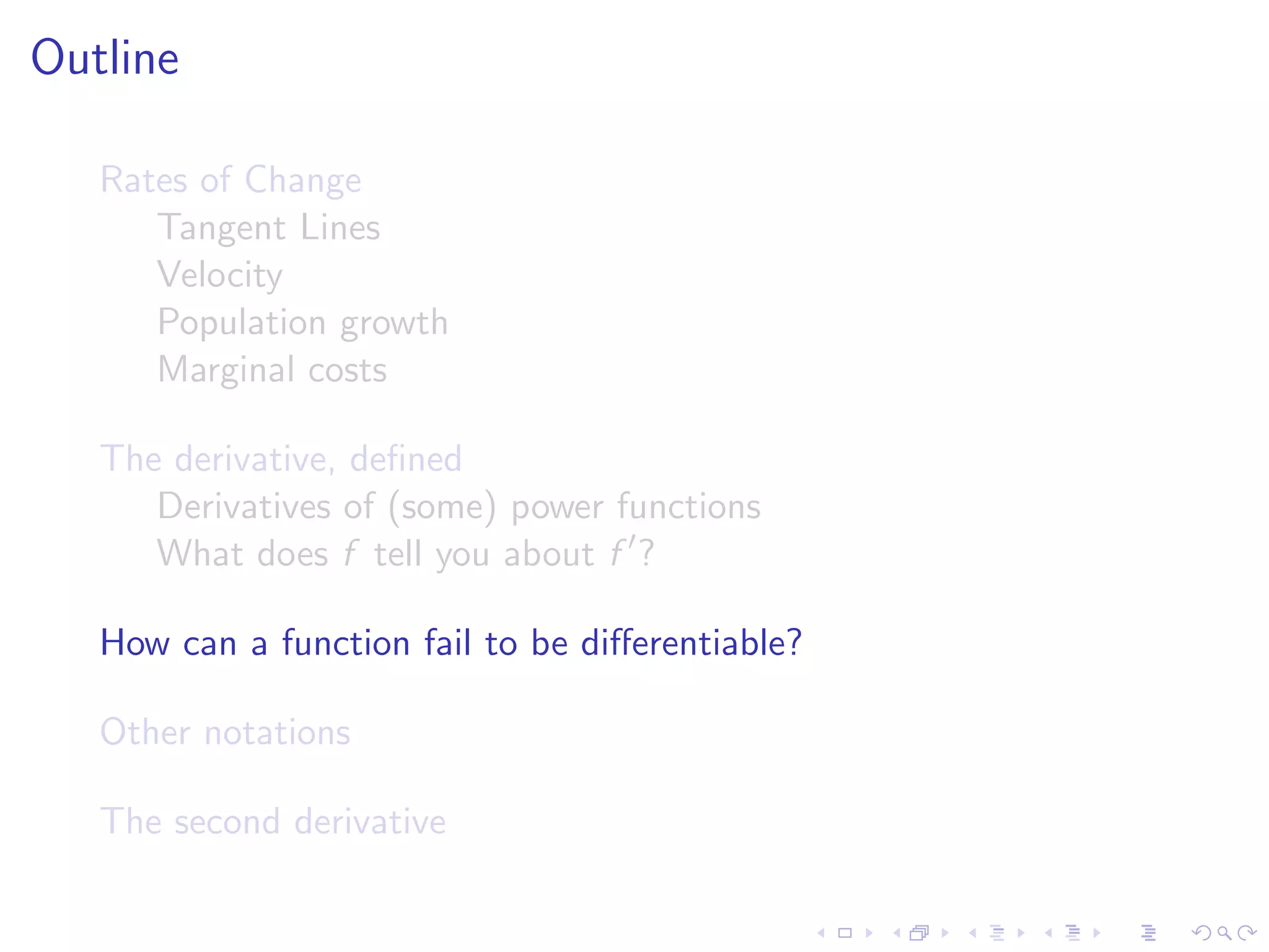 Lesson 7-8: Derivatives and Rates of Change, The Derivative as a function