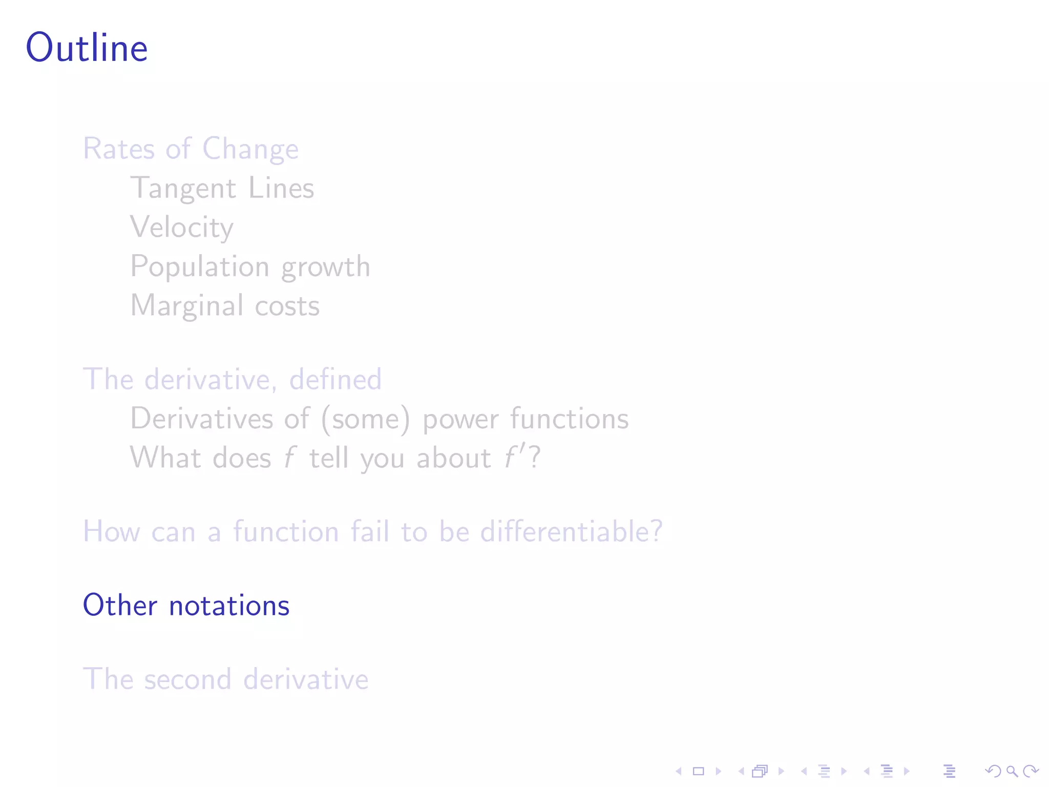 Lesson 7-8: Derivatives and Rates of Change, The Derivative as a function
