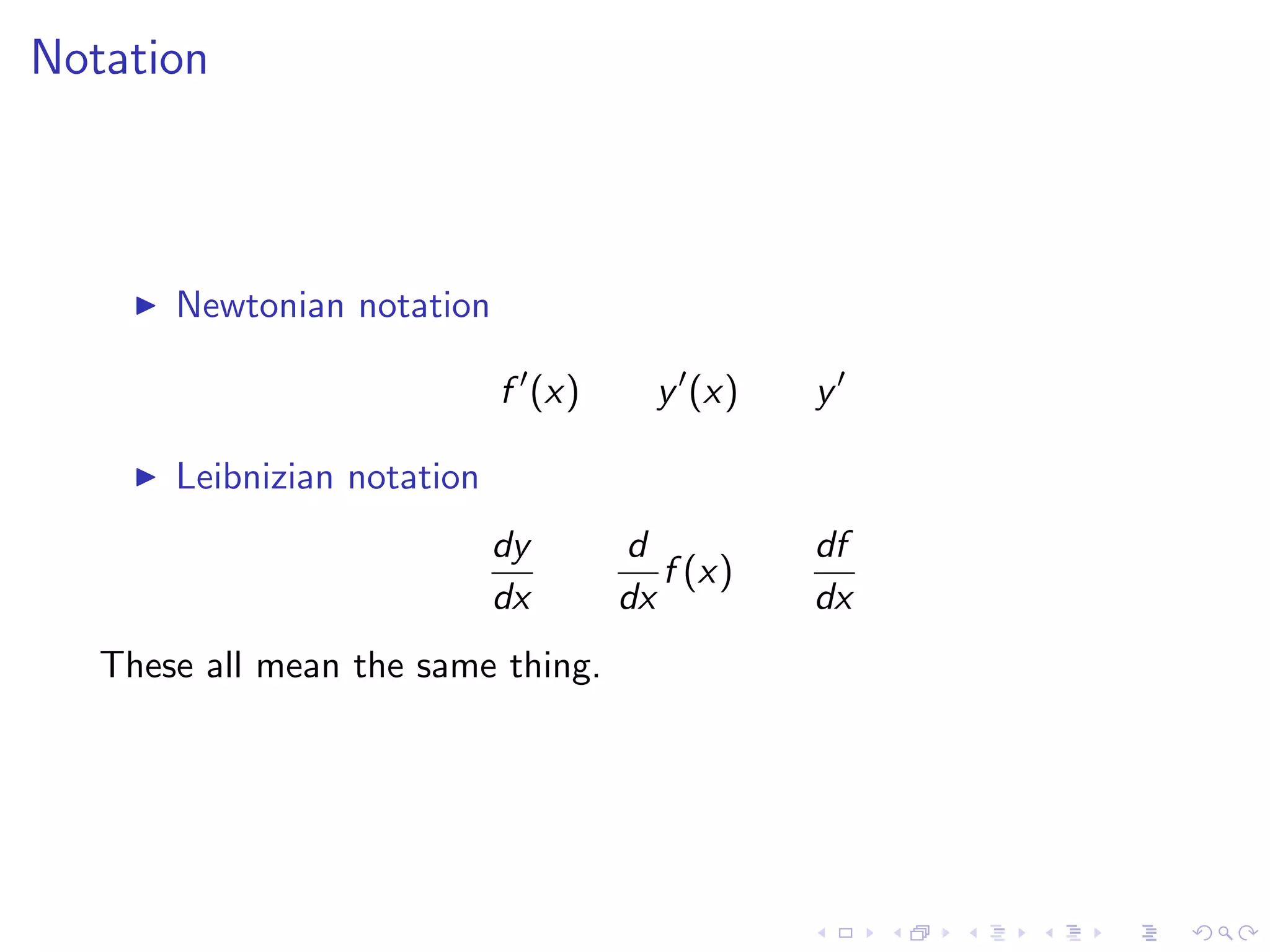Lesson 7-8: Derivatives and Rates of Change, The Derivative as a function