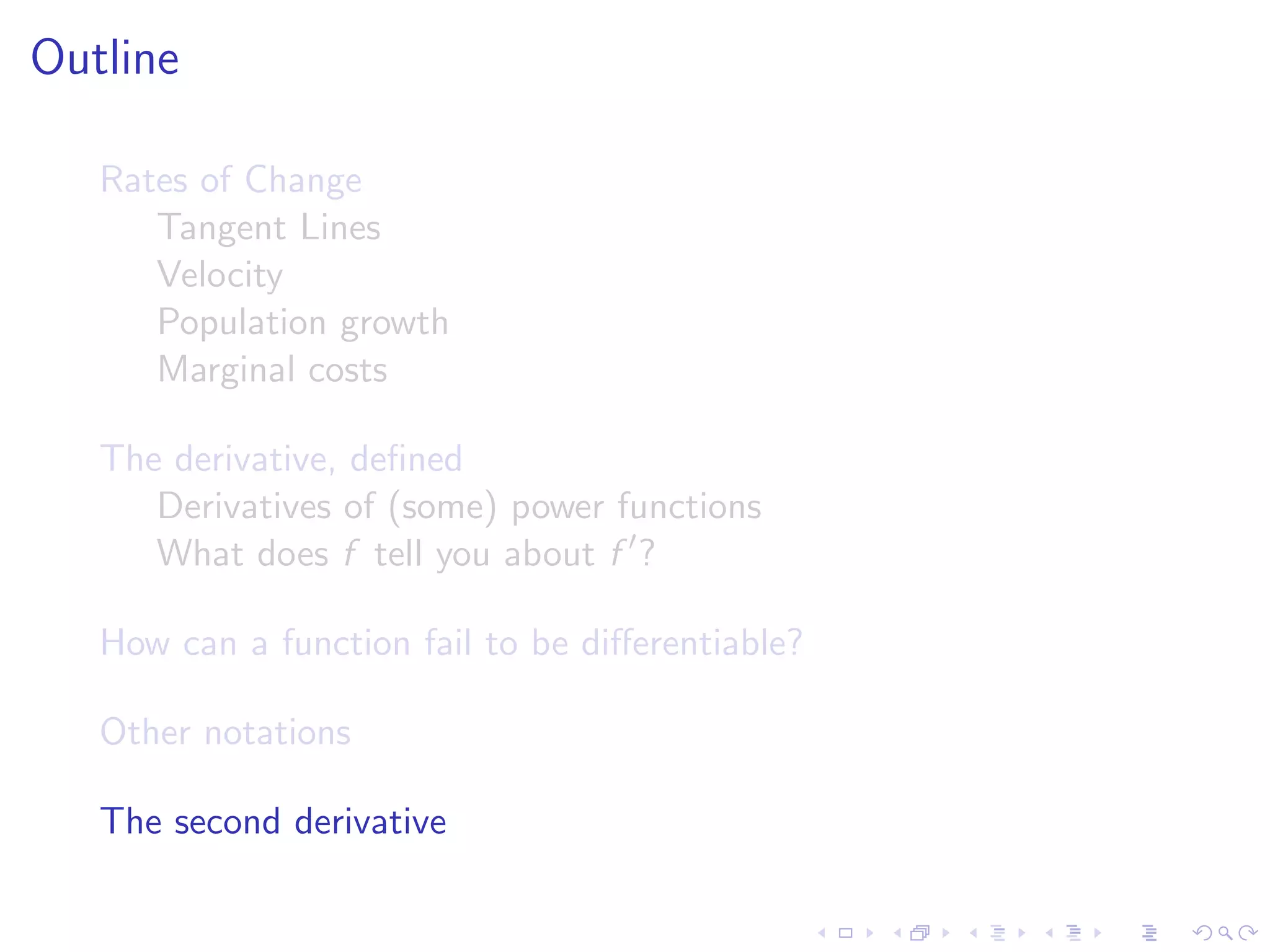 Lesson 7-8: Derivatives and Rates of Change, The Derivative as a function