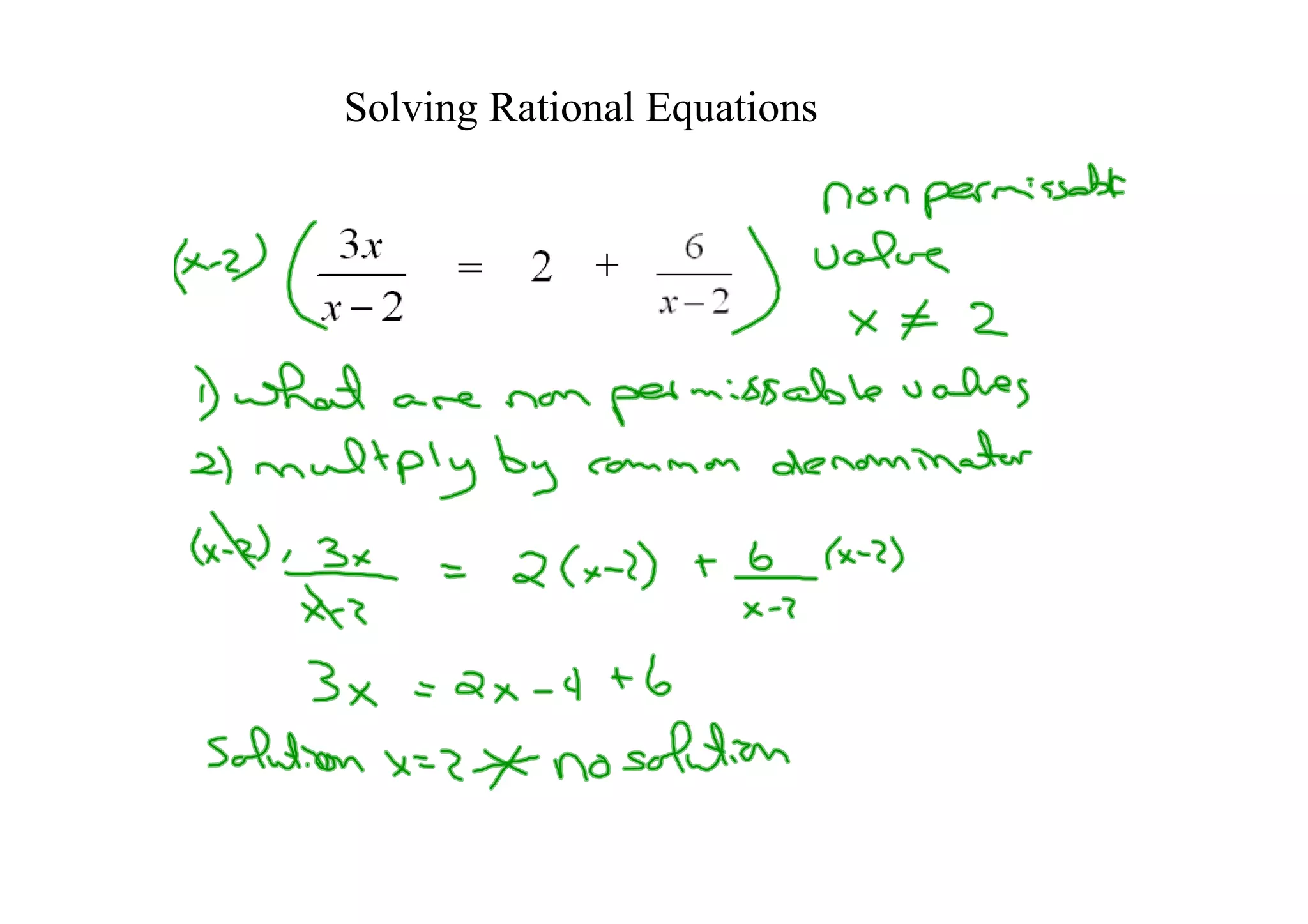 Solving Rational Equations
= +
