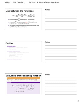 Lesson 8: Basic Differentation Rules (handout) | PDF | Physics | Science