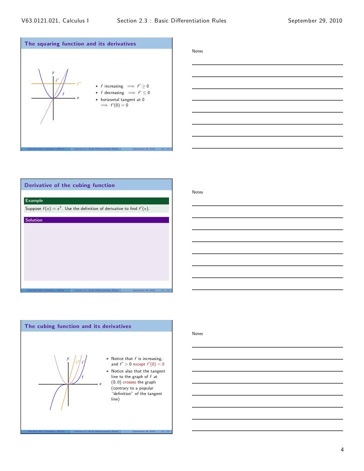 Lesson 8: Basic Differentiation Rules (Section 21 handout)