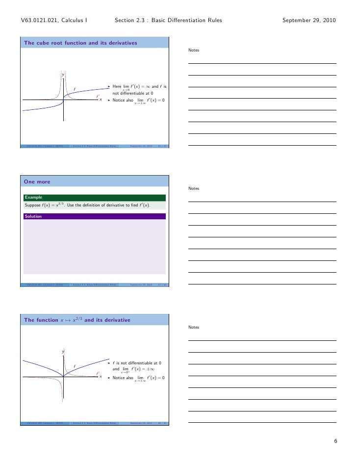 Lesson 8: Basic Differentiation Rules (Section 21 handout)