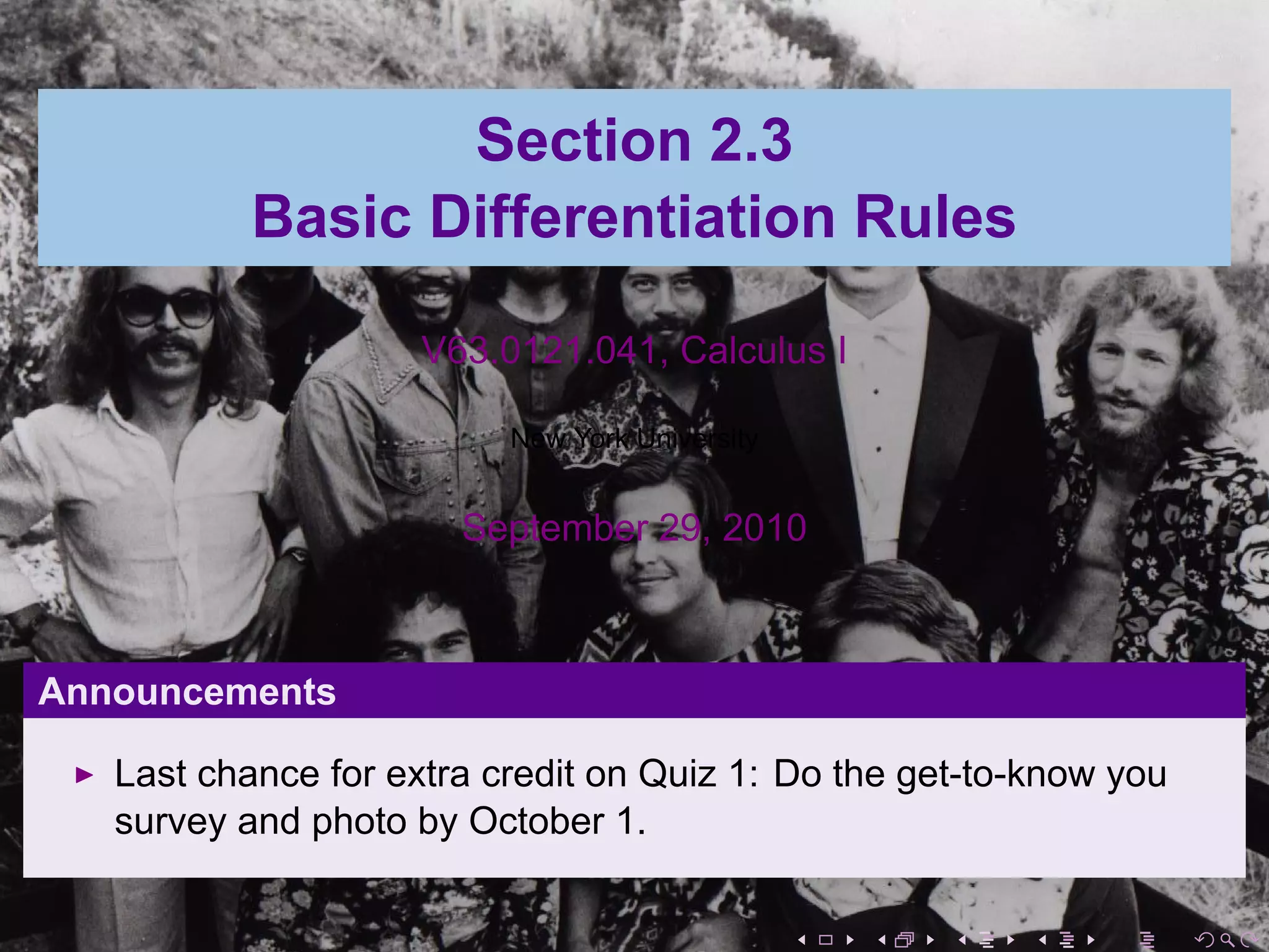Lesson 8 Basic Differentiation Rules Section 41 Slides PPT Lesson 8 basic differentiation rules section 41 slides ppt