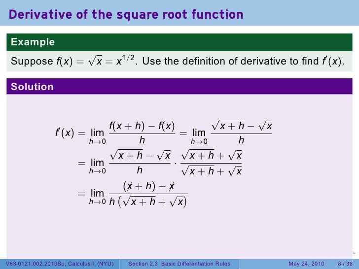 Differentiation Rules