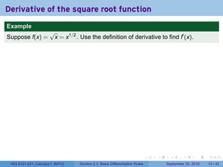 Lesson 8: Basic Differentiation Rules (Section 21 slides) | PDF