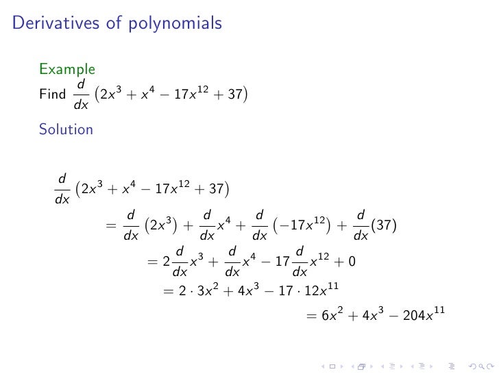 lesson 9 basic differentiation rules basic derivatives