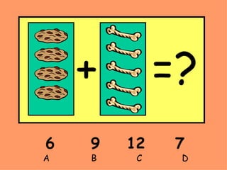 6  9   12 7 A    B    C   D + =?  