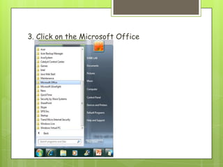 3. Click on the Microsoft Office