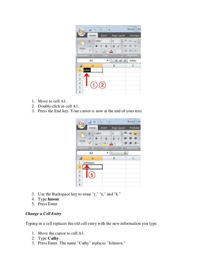lesson-1-12-728 You Select Cell A1 Hover The Pointer