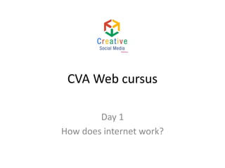 CVA Web cursus
Day 1
How does internet work?

 