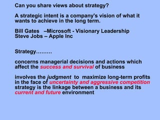 Why should you study Strategic Management?Why should you study Strategic Management?
You may feel that SM & managing strat...