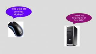 “The data are
coming,
Mother!” “Thank you
forgiving me all
these data,”
 