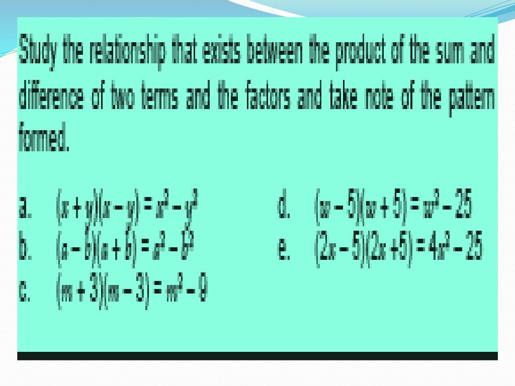 Lesson 1 Special Products