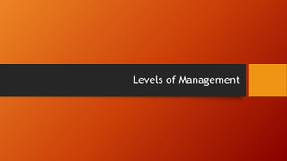 Levels of Management
 
