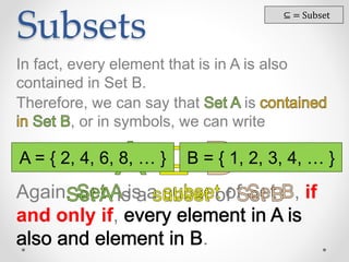 Set Us Part Lesson 1.1 basic ideas of sets part 2 | PPTX