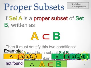 Proper Subset Proof Lesson 1.1 basic ideas of sets part 2 | PPTX