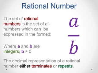 Rational Numbers Discrete Math Set Lesson 1.2 the set of real numbers | PPTX
