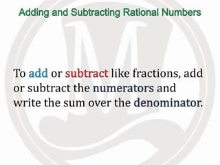 Lesson 1.9 a adding and subtracting rational numbers | PPTX