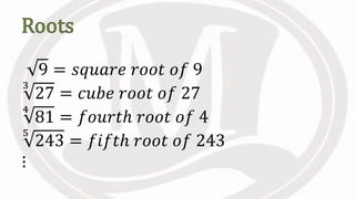 Root 27 Lesson 1.10 square roots | PPTX