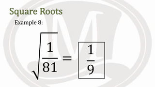 Lesson 1.10 square roots | PPTX