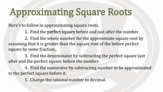 Lesson 1.10 square roots | PPTX