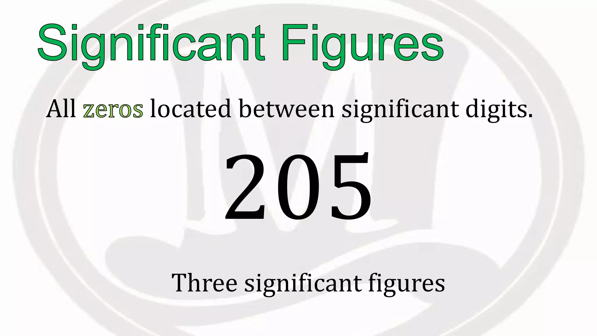 All located between significant digits.
Three significant figures
205
 
