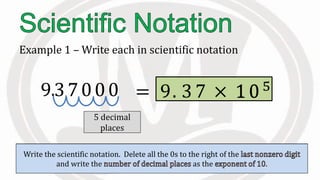 Lesson 1.11 scientific notation | PPTX
