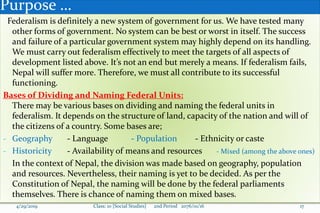 Concept of Regional Development and Federalism | PPTX