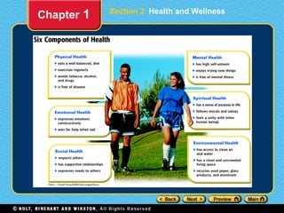 Section 2 Health and Wellness
Chapter 1
 