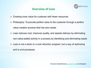 1 P. Lesson Lean Lean Management Lesson 1 | PPTX