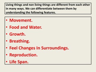 Living And Non - Living Things | PPTX