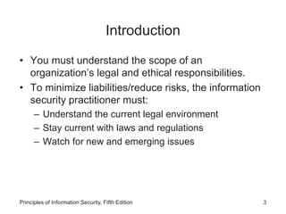 Information Assurance And Security - Chapter 3 - Lesson 1 | PPT | Law