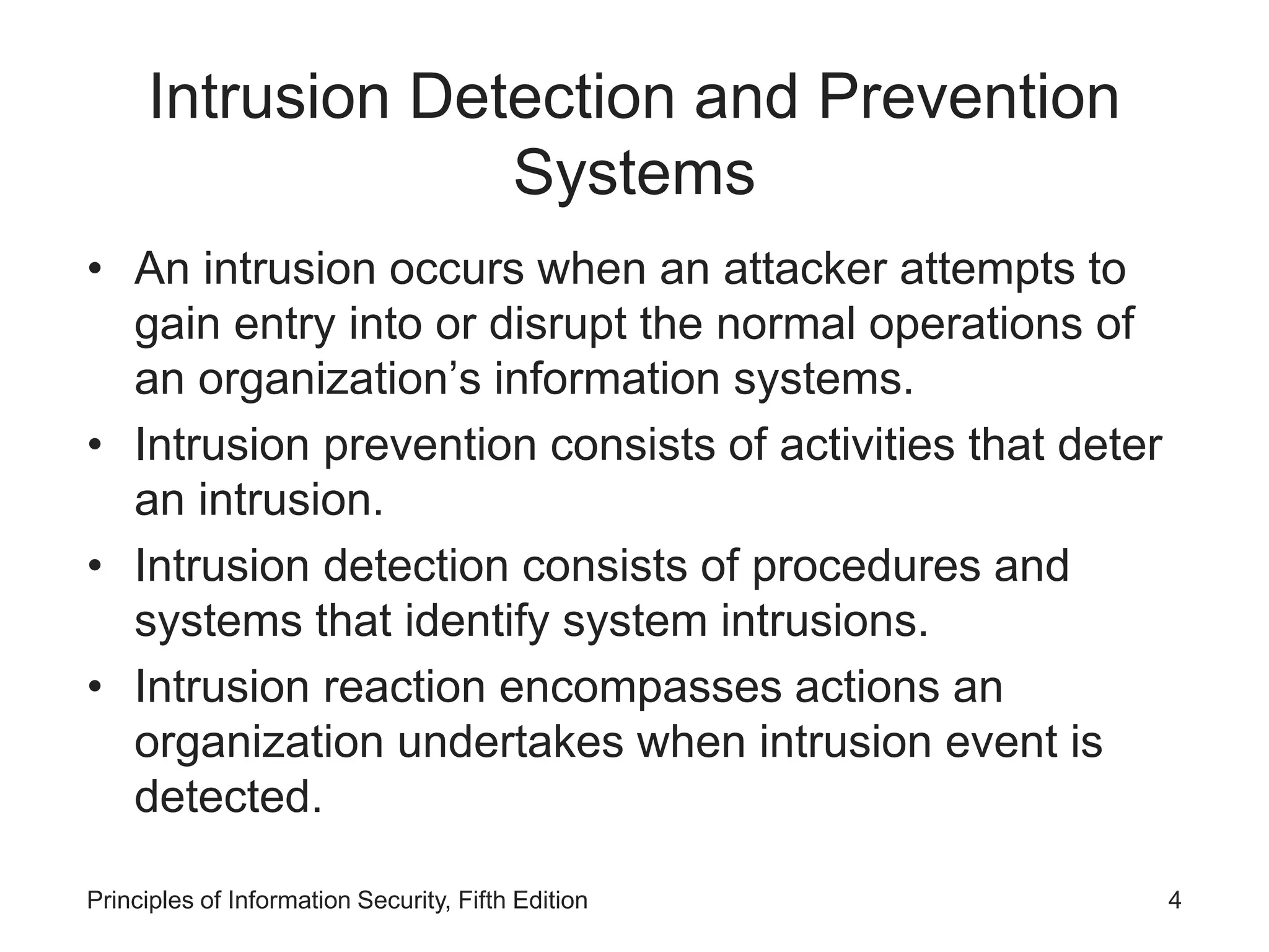 Lesson 1- Intrusion Detection