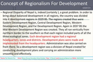 Concept of Regional and Federalism (Grade:10) Unit 1.3 | PPTX