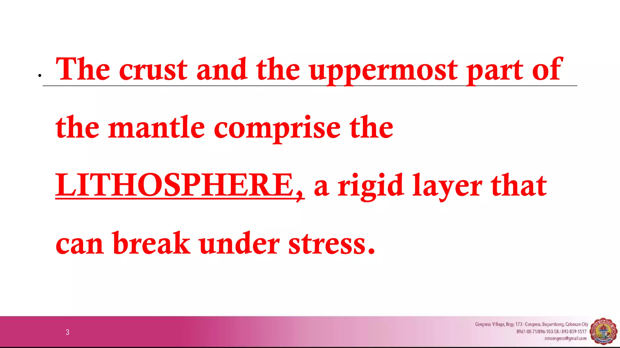 THE EARTH S LAYERS LESSON 1 visual data 3