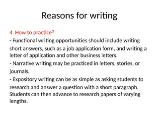 Reason For Writing Example LESSON 1- academic writing and writing process | PPTX