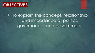 Philippine Politics and Governance Lesson 1 | PPTX
