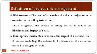 1. Introduction to Project Risk management | PPTX