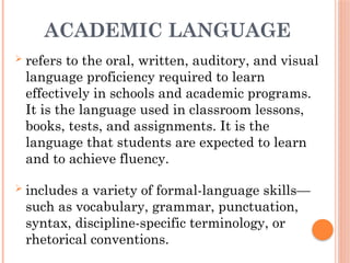 ENGLISH FOR ACADEMIC AND PROFESSIONAL PURPOSES LESSON 1- ACADEMIC ...