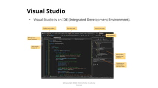 Comprehensive Introduction to Visual Studio and C# Programming | PPTX