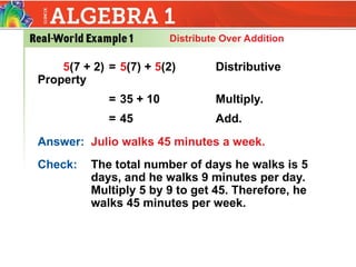 Mastering the Distributive Property and Algebraic Expressions in Math | PPT