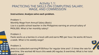 Comprehensive Guide to Computing Salary, Wage, and Commission in ...
