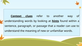 Understanding Context Clues and Visual Elements in Communication | PPTX